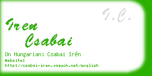 iren csabai business card